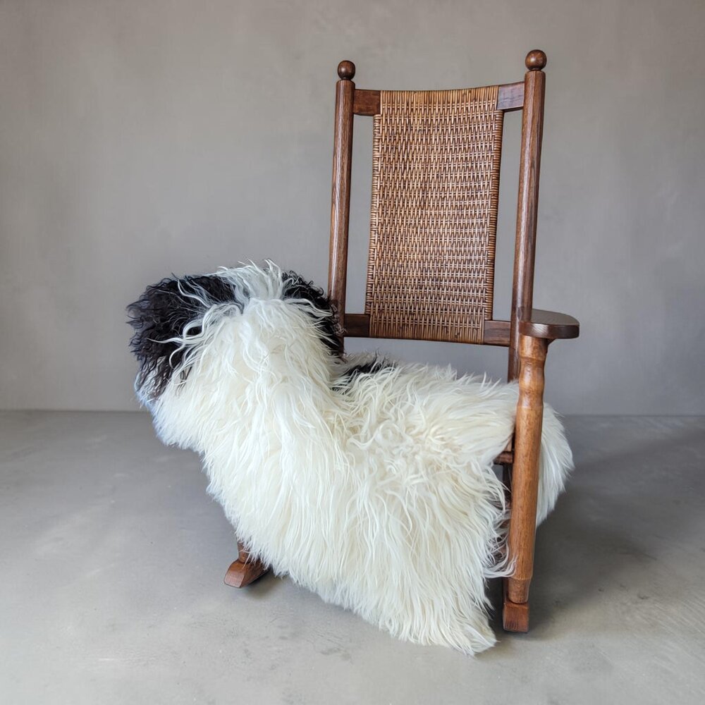 Spotted Icelandic Sheepskin - Curly Long Wool 48" x 30"